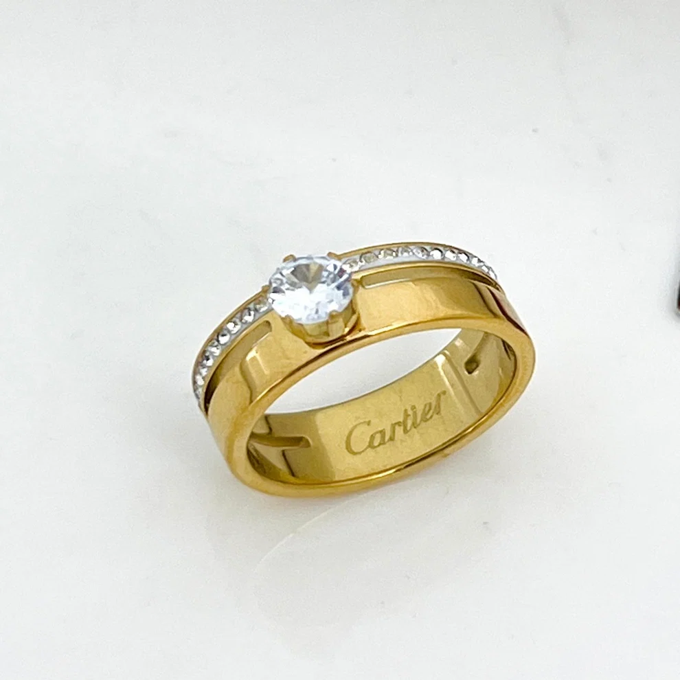 18- K Gold Plated Cartier Stoned Ring