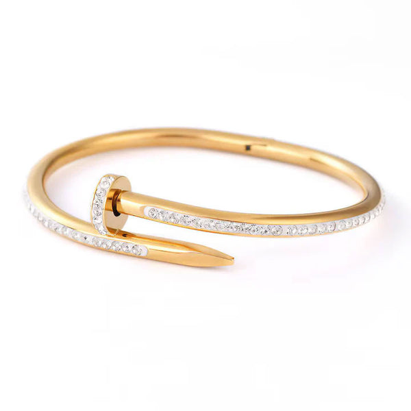 18K Gold Nail Bangle