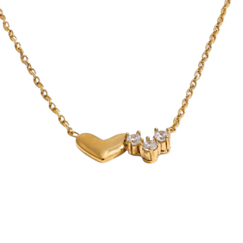 Double Heart Diamond Necklace