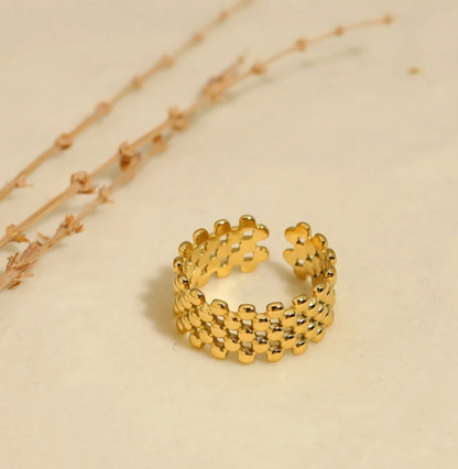 18- K Gold Plated Rowena Adjustable Ring