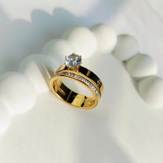 18- K Gold Plated Cartier Stoned Ring