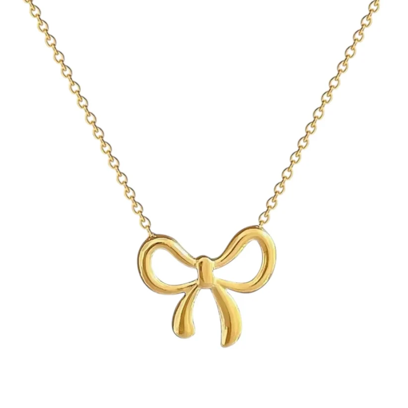 18- K Gold Plated Bella ribbon Necklace