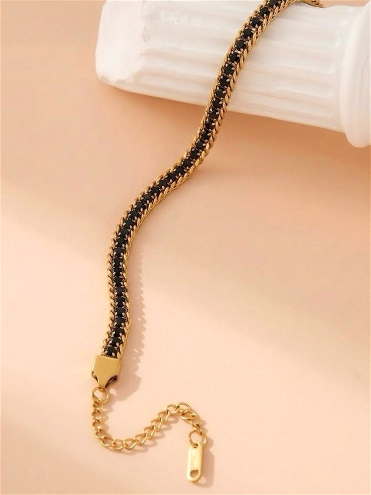 18K Gold Plated Black Zircon Tennis Bracelet