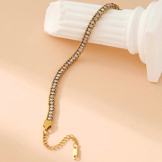 18K Gold Plated Clear Zircon Tennis Bracelet